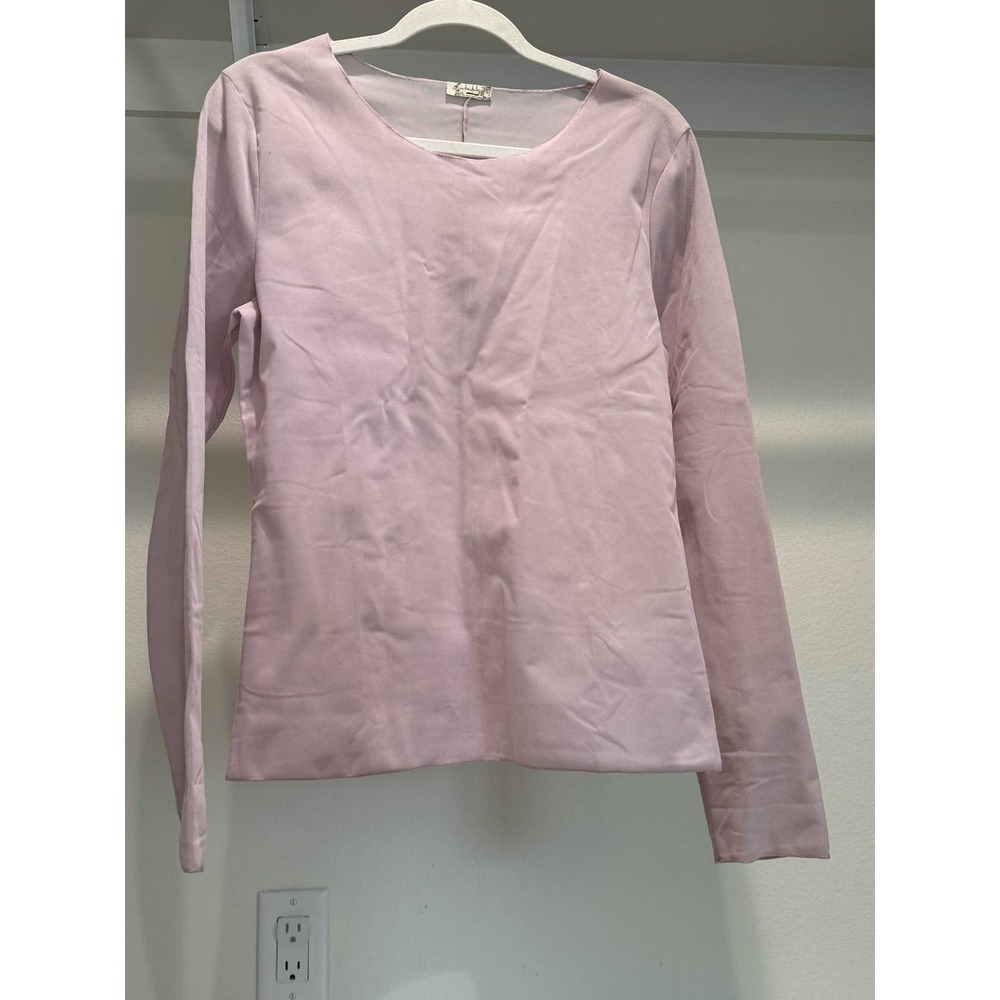 Intimately Free People Velvet Mesh Long Sleeve Shirt Size XL Light Pink